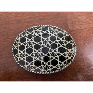 Ivan Black Belt Buckle‎ Star Design Glitter